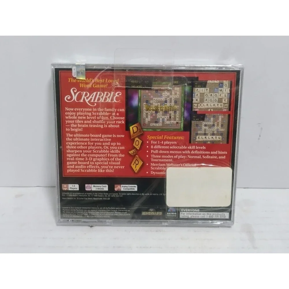 1999 SONY PLAYSTATION 1 PS1 SCRABBLE CROSSWORD GAME NEW SEALED